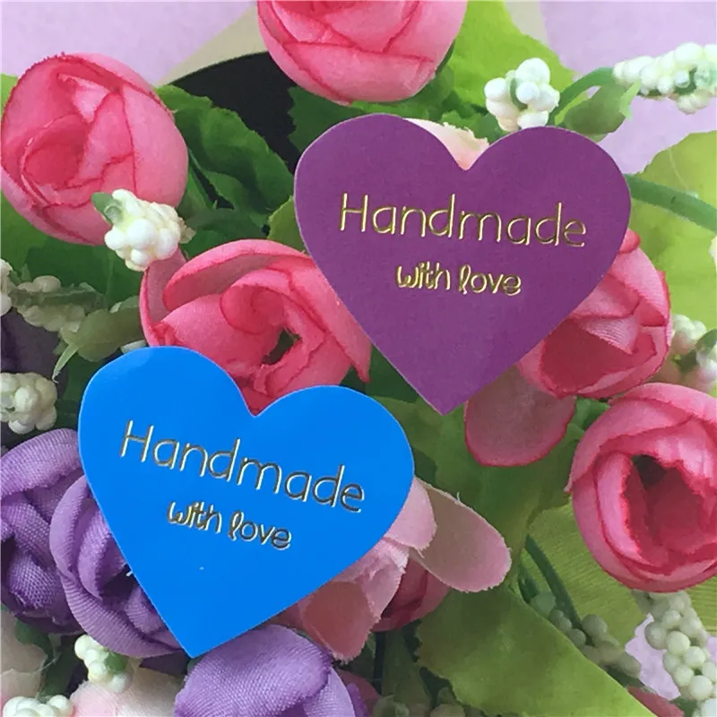 100 шт./лот бумажные наклейки этикетки термопечатные золотые &quotручная работа с