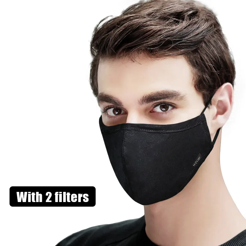 Men-Black ZWZCYZ противопылевая маска для рта, хлопковая маска для лица, одноразовая многоразовая маска для рта, дышащая теплая Ветрозащитная маска - Цвет: Men-Black