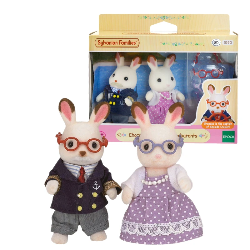 Sylvanian Family пушистый кукольный домик с животными фигура шоколадный кролик дедушка