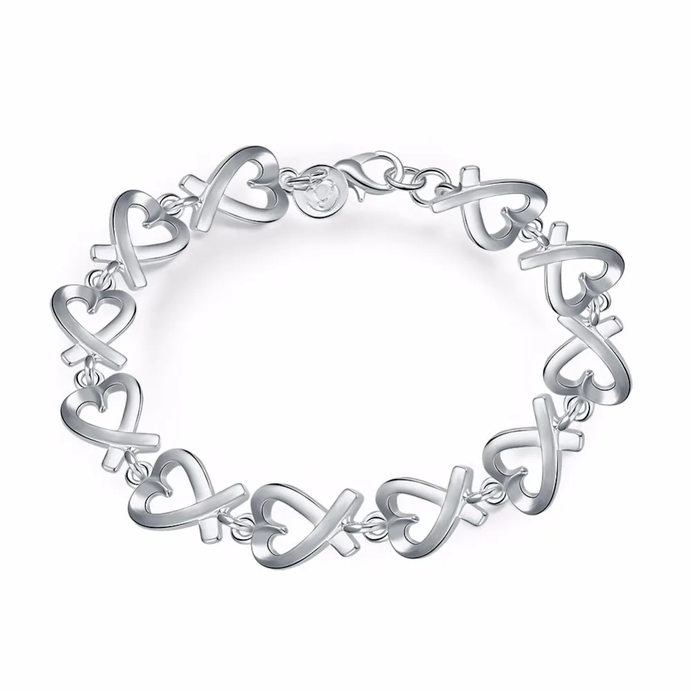 Женский браслет из серебра 925 пробы с застежкой карабином|sterling silver bracelet|925 sterling
