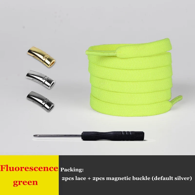 Fluorescence Yellow Новые эластичные 1 секундные магнитные фиксирующие шнурки креативные быстро не Завязывающиеся шнурки для обуви Детские Взрослые Унисекс Спортивные туфли со шнурками шнурки для обуви - Цвет: Fluorescence Yellow
