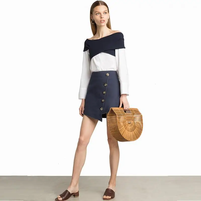 Мода 2018 блузка рубашка Для женщин сезон: весна–лето белая топы с открытыми