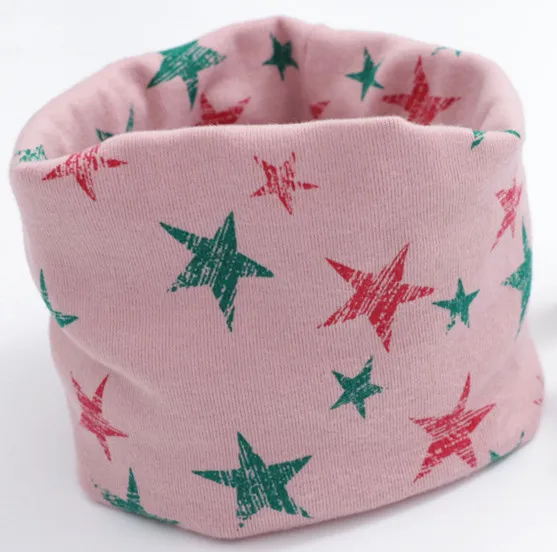 pink colorful star Коллекция года, весенне-осенний хлопковый шарф для девочек детский шейный платок с рисунком совы для девочек, детское кольцо с круглым вырезом, волшебный шарф для мальчиков, детская одежда - Цвет: pink colorful star