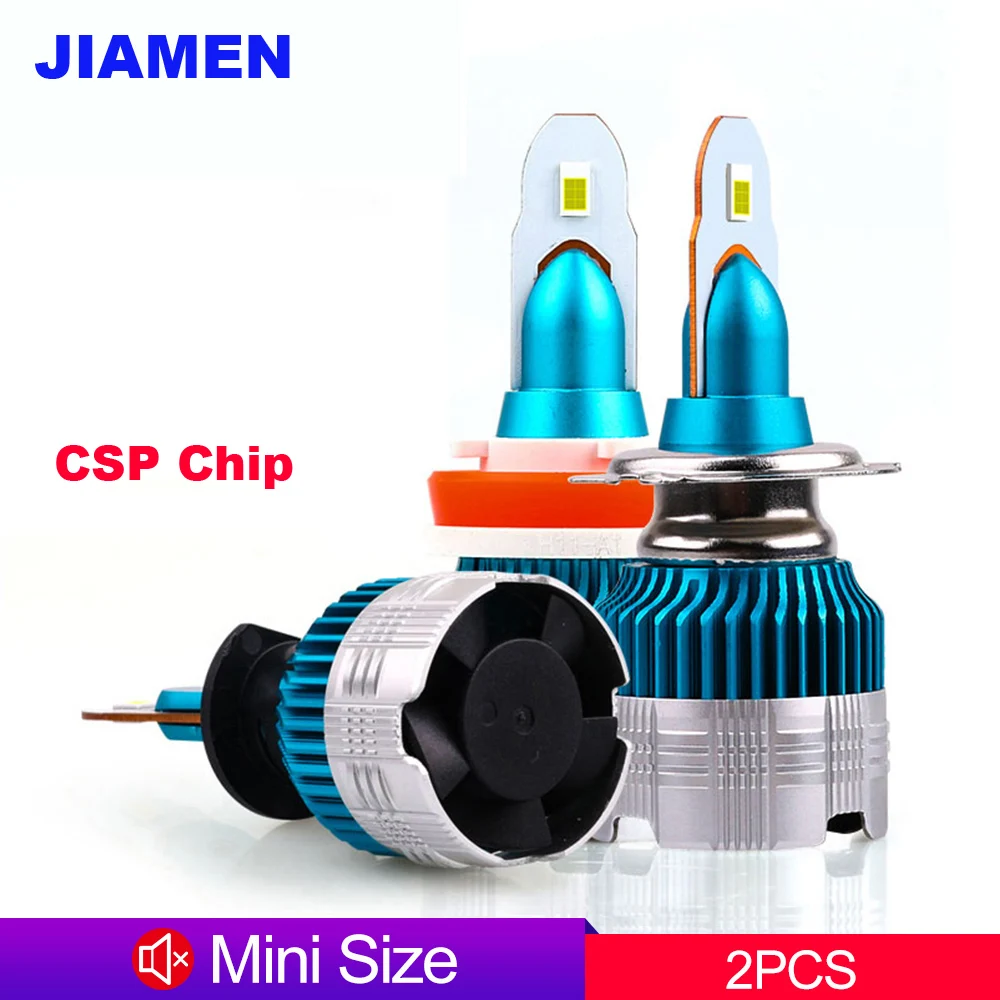 2шт Мини светодиод машины головной светильник Светильник лампы H1 H3 H7 H8 H9 H11 9005 HB3 9006