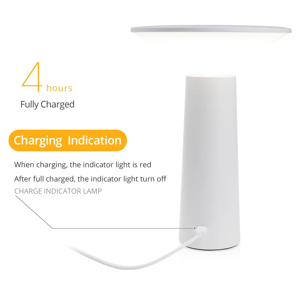 LED Touch On/off Switch 3 Modes Desk Lamp Eye Protection Reading Dimmer Rechargeable USB Led Table Lamps with Shaking Head | Освещение