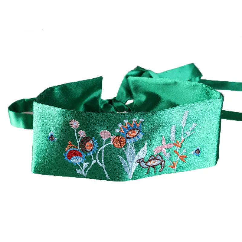 Женский широкий пояс с вышивкой ручной работы винтажный декоративный пояс-пояс