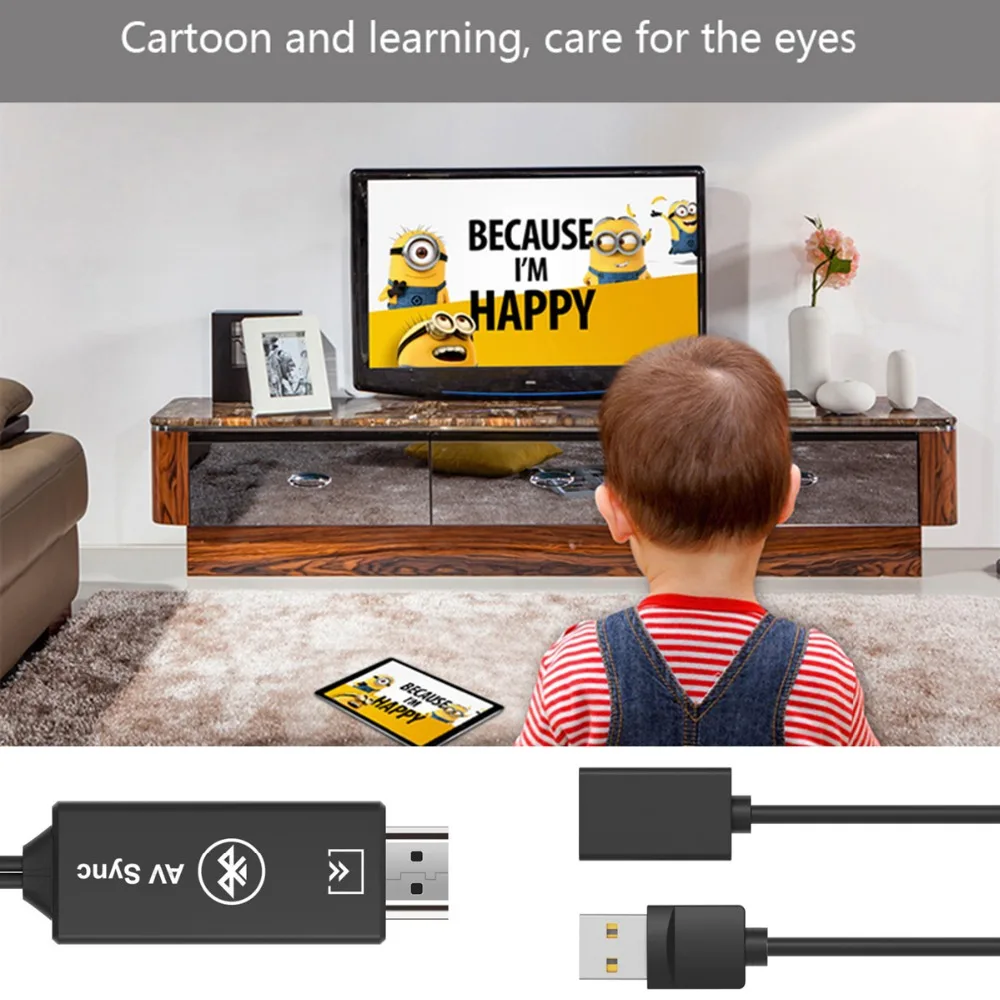 SOONHUA Портативный USB HDMI кабель Bluetooth AV адаптер для iOS Android телефон к ТВ HDTV Huawei Samsung Xiaomi