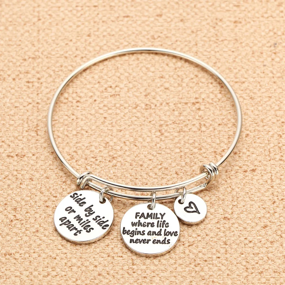 Расширяемый Шарм-браслет с изображением семейного дерева где начинается жизнь и