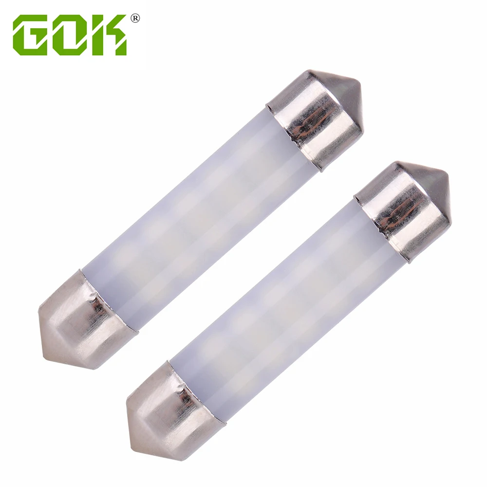 2PCS LED Car Dome Reading Map Light Festoon 31mm 36mm 39mm 41mm Smd Bulb C5W C10W No Polarity Auto Interior Lamp License Plates