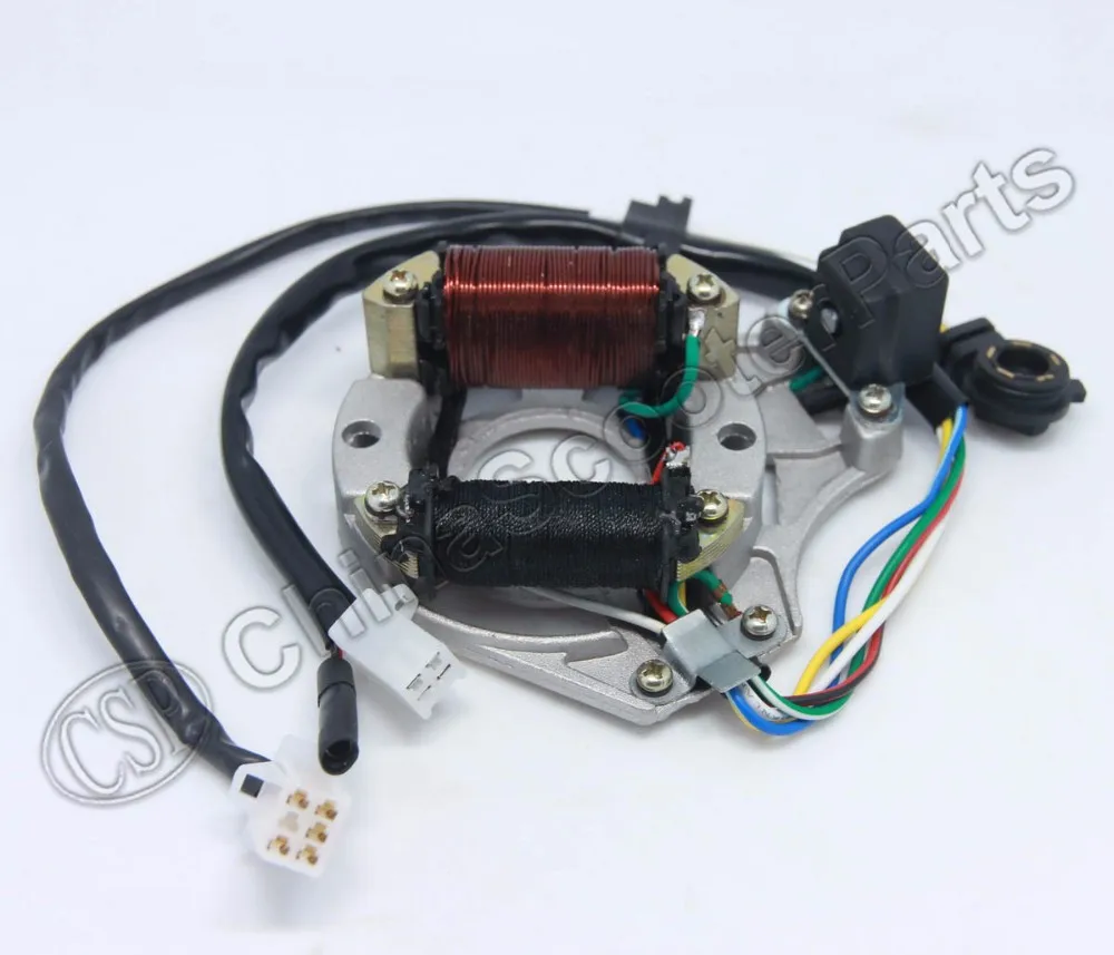 Статор Магнето 6 полюсная катушка 5 проволока 50CC 70CC 90CC 110CC 125CC Lifan ZongShen Loncin Xmotos Apollo Dirt Pit Bike ATV Quad Запчасти