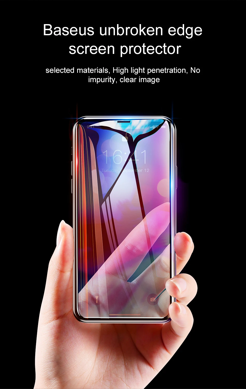 Baseus 3D Защитная пленка для экрана из закаленного стекла для iPhone Xr Xs Max 0,23 мм Полное покрытие Передняя пленка Защитное стекло для iPhone Xsmax