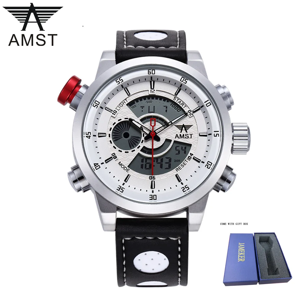 AMST новые мужские часы синие спортивные светодиодный цифровой 50 м