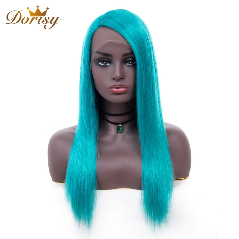 Парики из натуральных волос зеленого цвета бразильские прямые человеческие