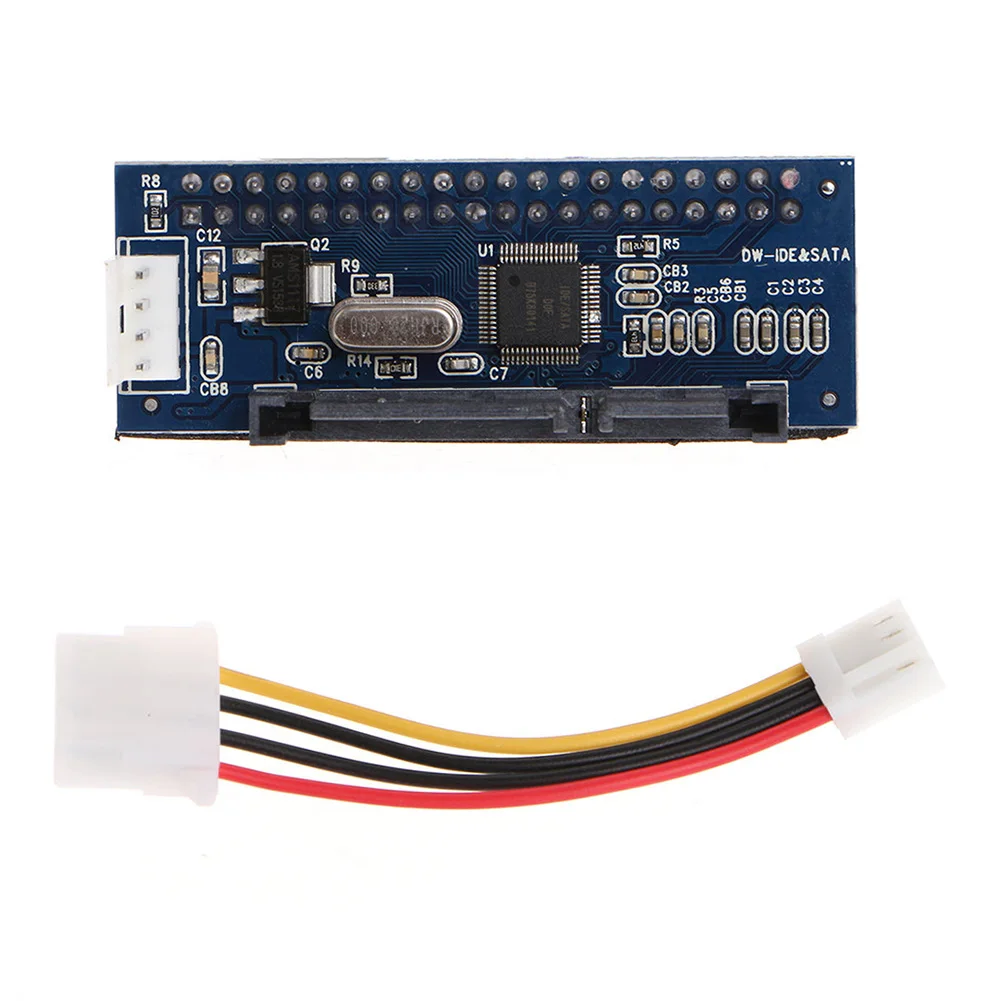 

New 3.5 Inch IDE to SATA 4 Pins Hard Drive Convertor HDD Parallel To Serial Adapter With Extension Power Cable DOM668