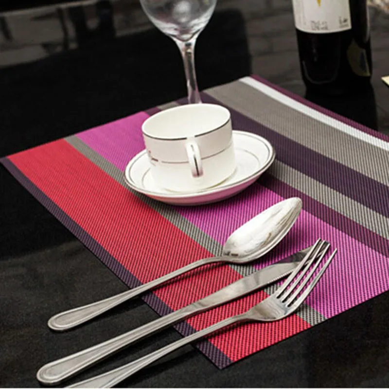 5 цветов обеденный Настольный коврик из ПВХ салфетки водонепроницаемый