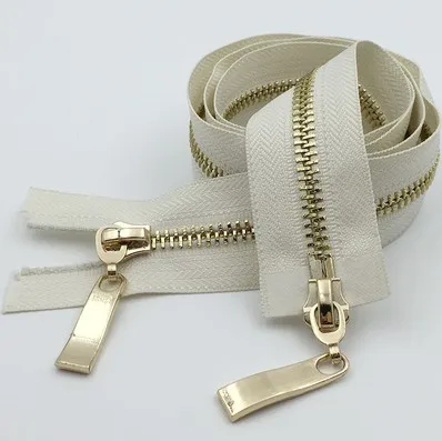 beige Детская одежда на рост 80, 100/120 см двойными собачками good Market с металлической молнией, светильник с золотыми зубьями, на молнии, куртки с гусиным пухом на молнии Костюмы аксессуары Высокое качество D680 - Цвет: beige