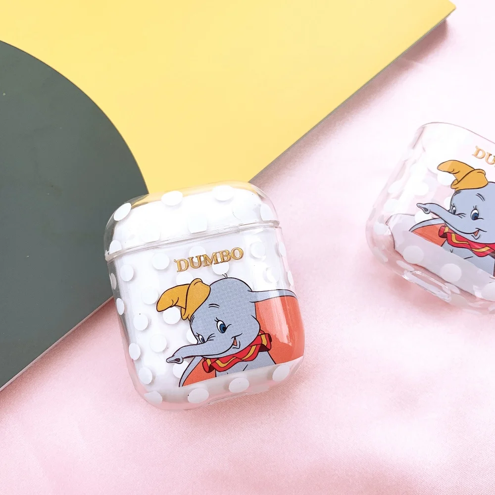 Мультфильм Dumbo наушники аксессуары чехол s Прозрачный жесткий чехол Защитная сумка для Apple AirPods 1 2 Беспроводная Проводная зарядная коробка