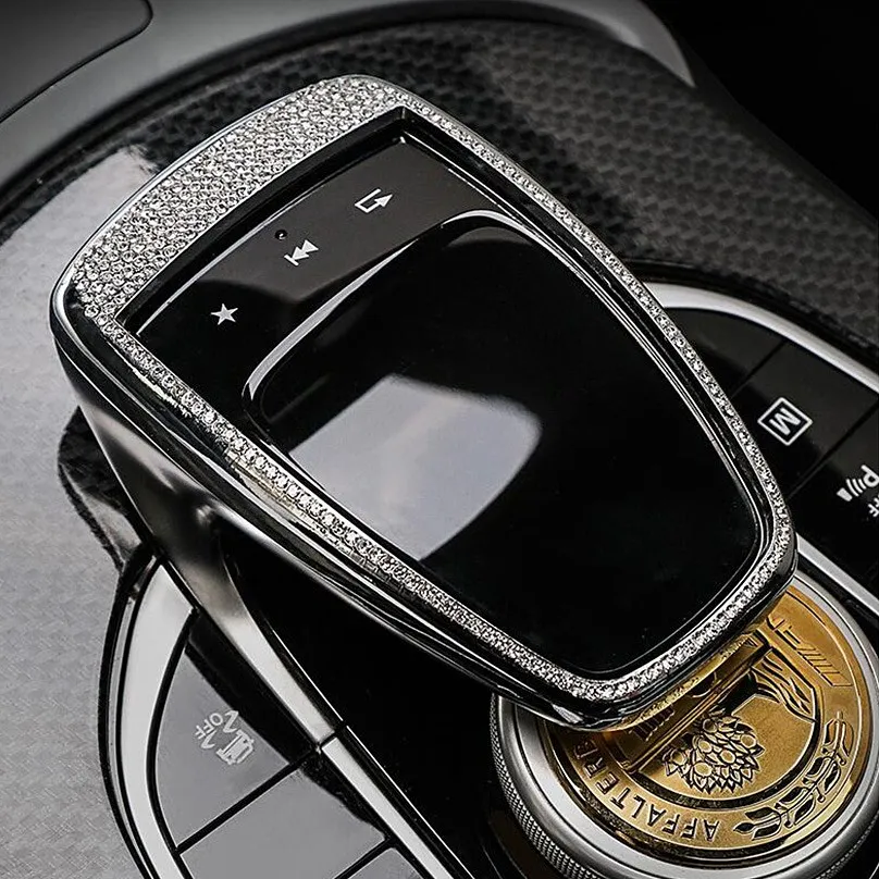 Bling Diamond Center Control Mouse Panel Frame Trim Decoration For Mercedes-Benz C200L E300L GLC260 | Automotive Interior Stickers