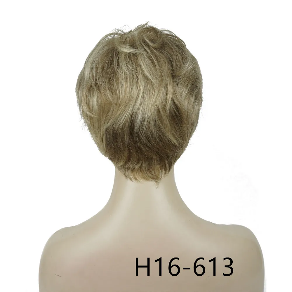 H16-613 StrongBeauty женский парик короткий прямой натуральный Хай синтетический монолитный парик блонд/черный 11 видов цветов - Цвет: H16-613