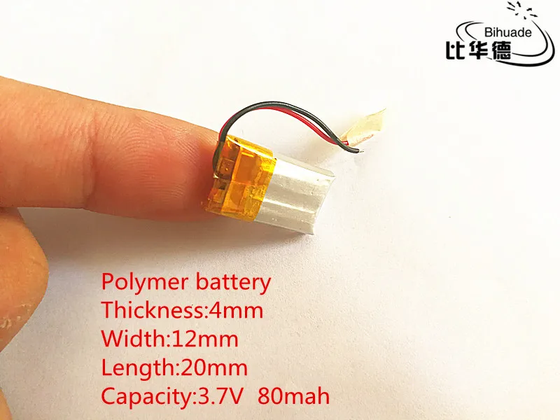 2 шт. 3 7 в 80 мАч 381220 401220 литий-полимерный аккумулятор для DIY Mp3 MP4 MP5 GPS PSP bluetooth |