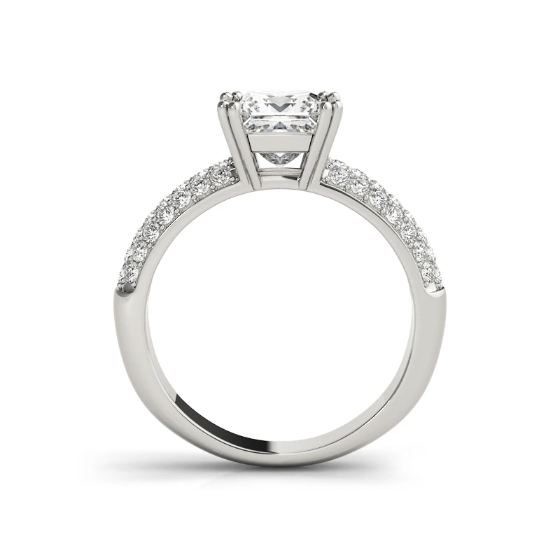 AINUOSHI 925 серебро белого золота Цвет 4 зубца женские кольца наборы 1.5ct Принцесса Cut Обручальное кольцо на головщину наборы подарочные