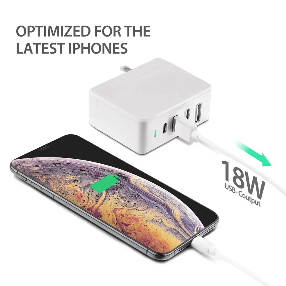 Настенное зарядное устройство USB C с 4 портами 50 Вт адаптер зарядного устройства PD