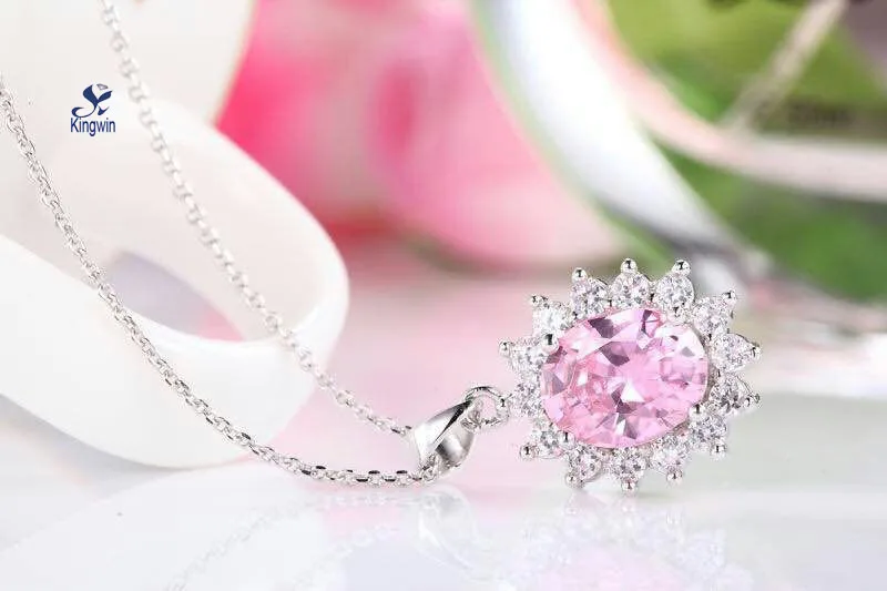 Александрит цвет ожерелье День рождения прекрасный 925 Серебро кулон родиевое