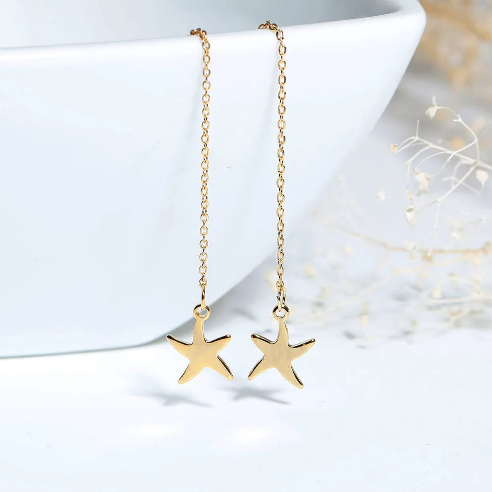 Женские серьги в виде стрекозы и морской звезды DoreenBeads 304 из нержавеющей стали