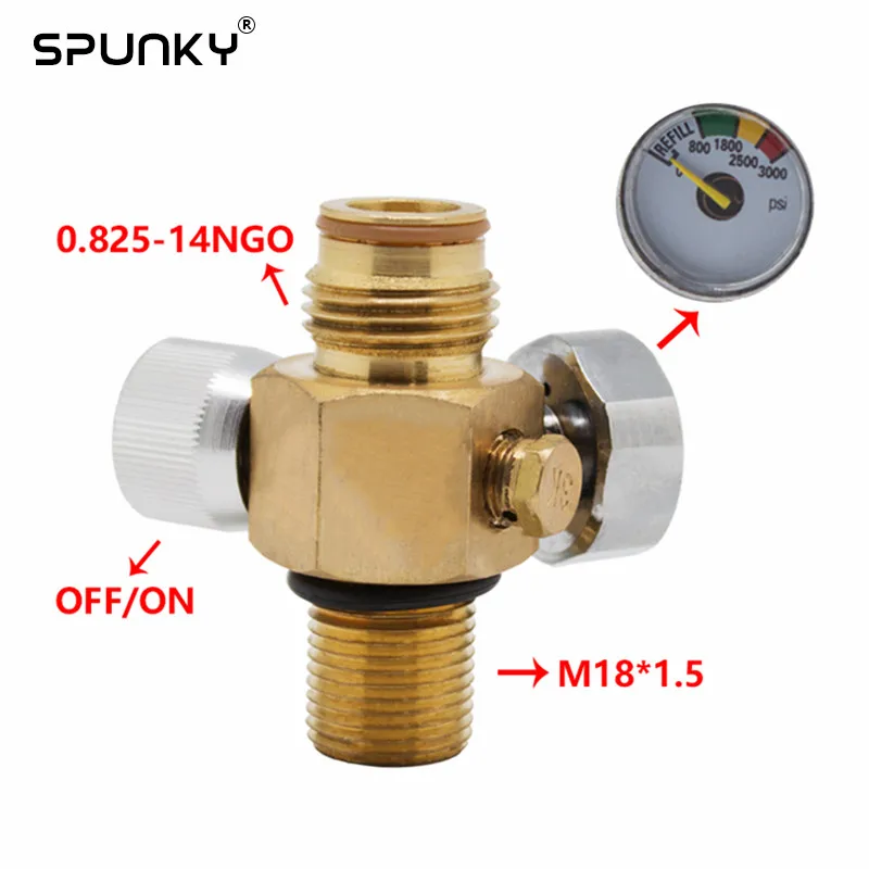 Пейнтбол CO2 бак клапан с вкл/выкл резьбой M18X1.5