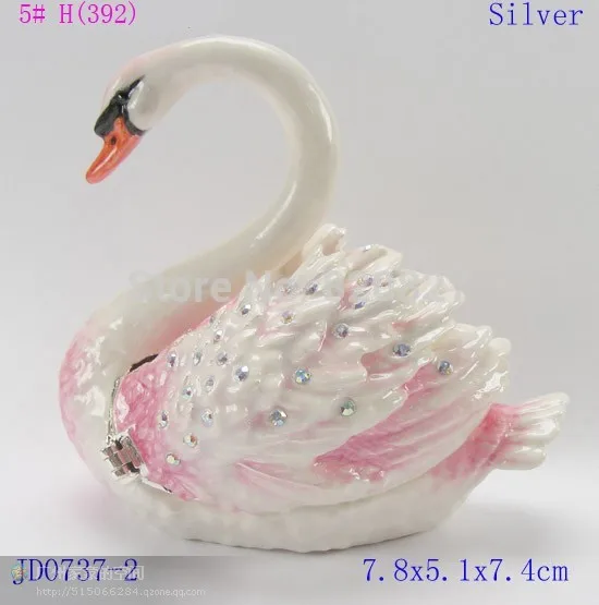 vintage swans earring storage case Czech crystalsjewellery showcase gifts swan earring chest