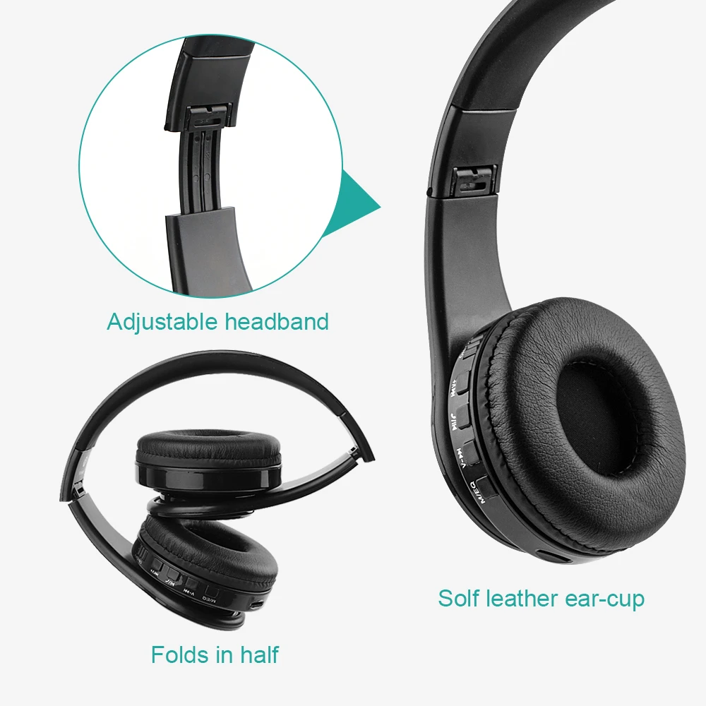 Bluetooth наушники с шумоподавлением стерео Беспроводная гарнитура TF картой Aux line