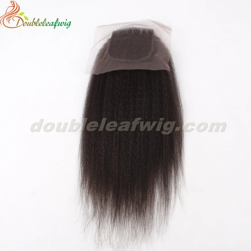 Doubleleafwig (DLW) 3.5*4inch brazilian virgin kinky straight lace closure hair extension | Красота и здоровье