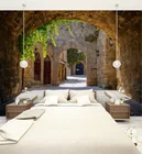 Нестандартный размер, 3D фотообои, настенная наклейка, старый город, улица, съемные обои, самоклеящаяся виниловая живопись, домашний декор