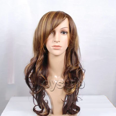 2013 fashion Sweet girls elegant Women hair wig curls wave side swept bang Free Shipping|wig hinata|wig weftwigs ma |
