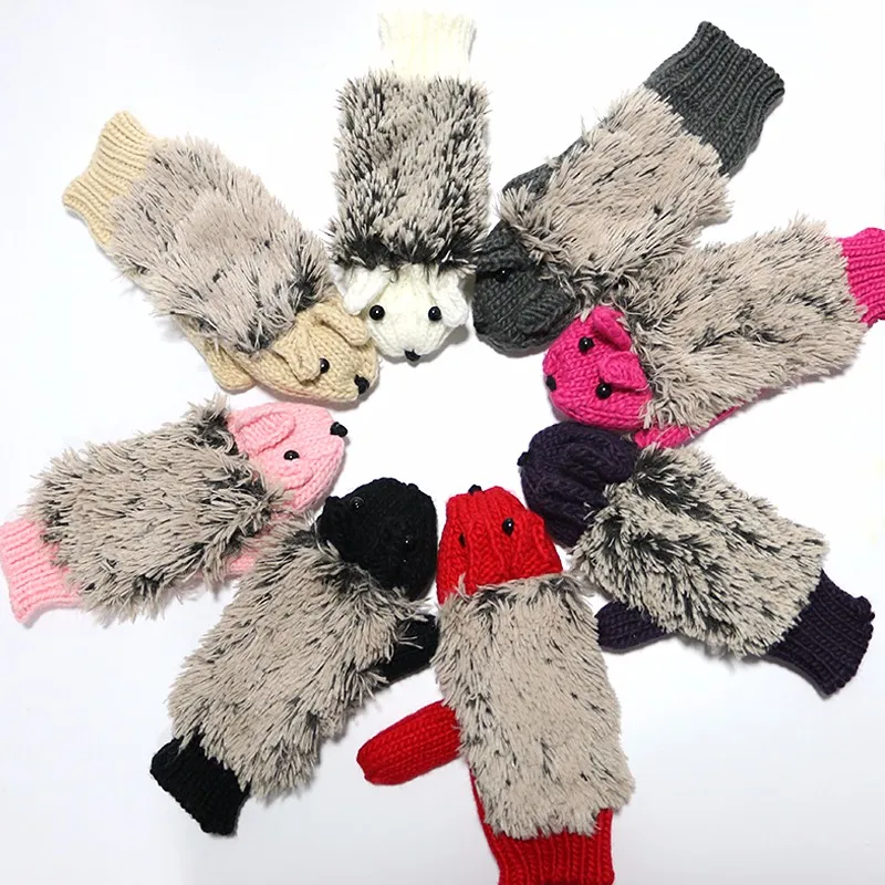 Новые Зимние Симпатичные женские трикотажные теплые Перчатки для фитнеса с