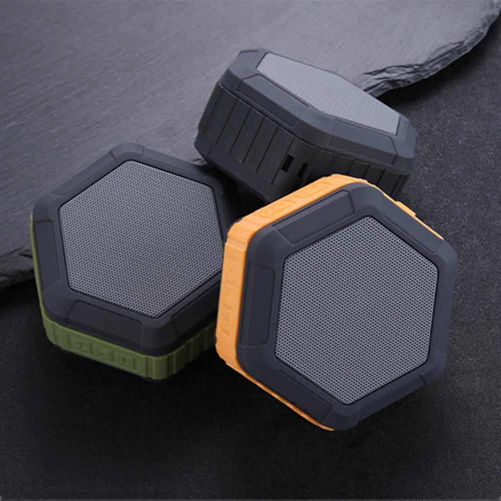 Handhold wireless bluetooth sports speaker hexagonal shape IP64 waterproof 3W horn professional music player apply to outdoor |