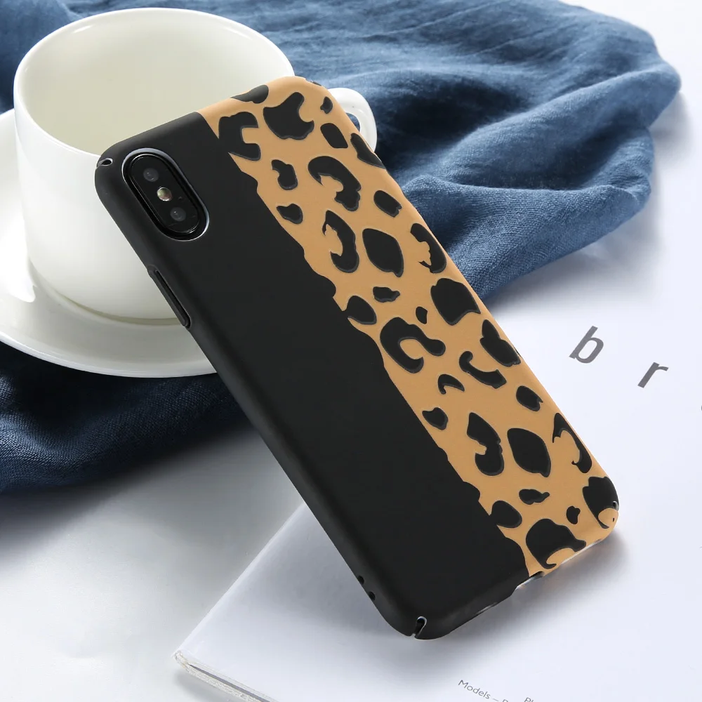 Black brown Рамочный чехол Леопардовый принт чехол для телефона для samsung Galaxy S8 S9 S7 A3 A5 A7 J5 A6 A8 чехол Funda для samsung Note 8 9 чехол s - Цвет: Black brown