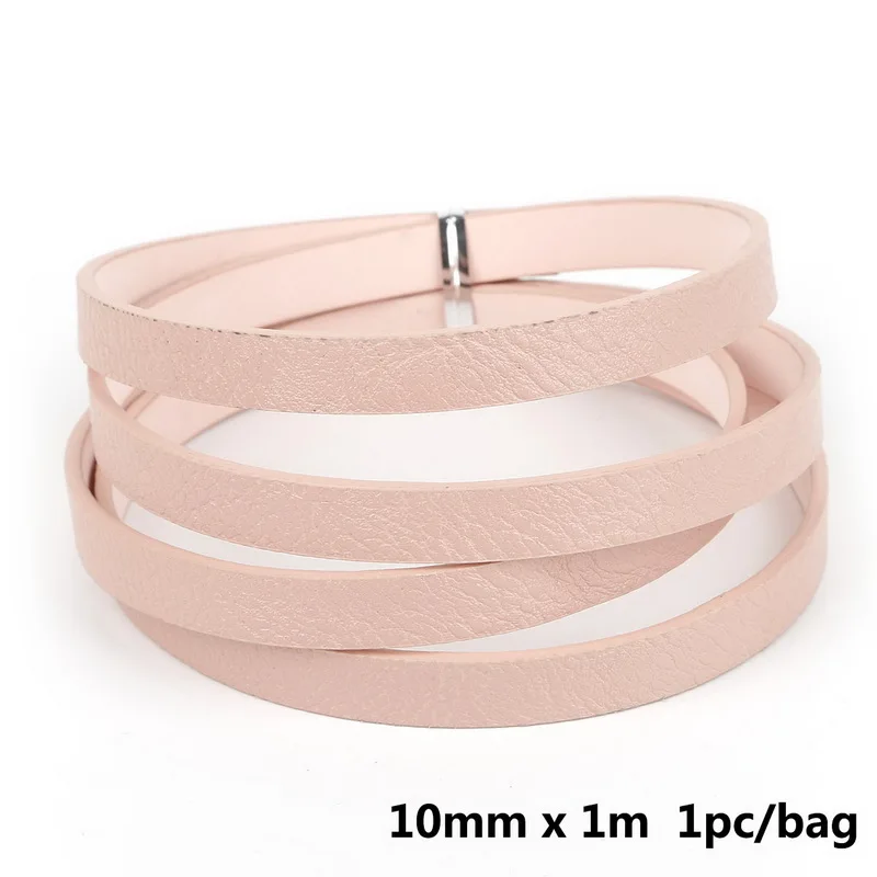 Pink Новинка, хит, 100 см, 10 мм, плоский шнурок из искусственной кожи, сделай сам, веревочная нить, шнурок, кружево, ювелирное изделие для Чокер "сделай сам", ожерелье - Цвет: Pink