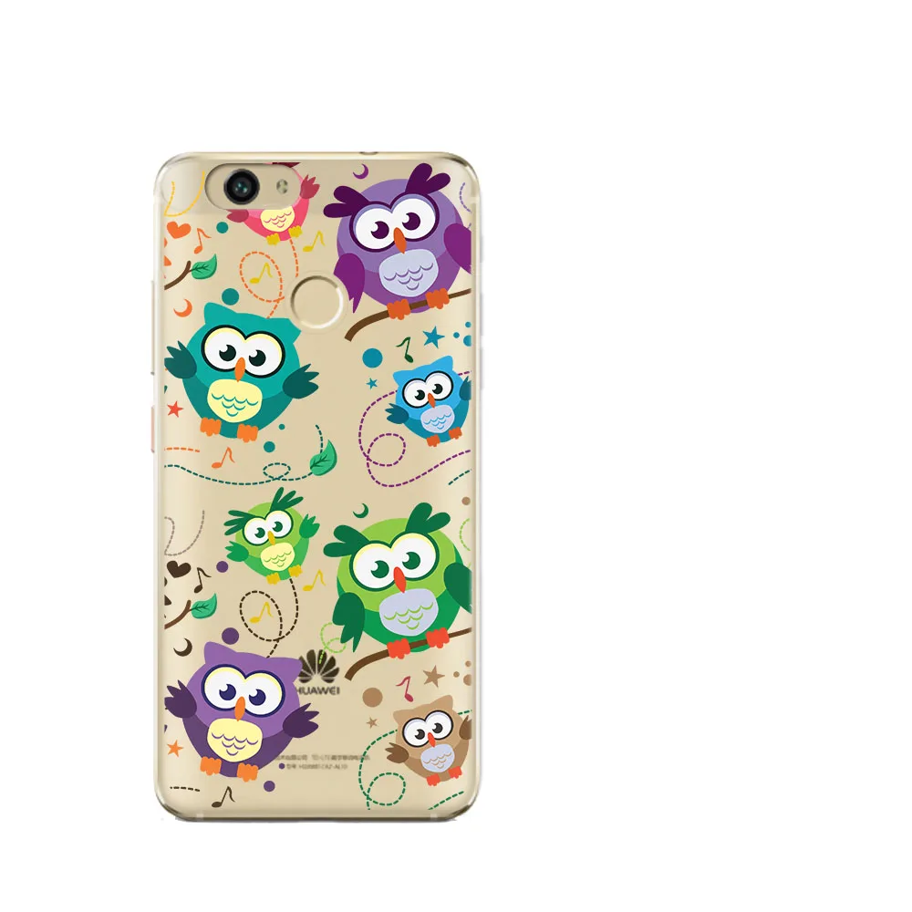 Owl Phone Case For Huawei Y5 2017 Y6 II Y7 Nova 2 P10 Plus P8 P9 Honor 9 6A Mate 10 lite animal picture TPU silicone soft shell |