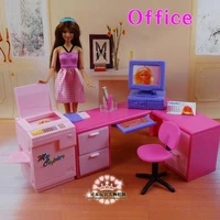 original for office barbie desk chair print home furniture set 16 bjd doll office accessories child toy gift
