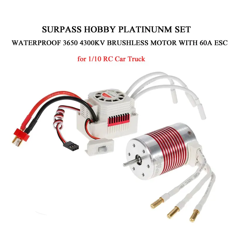 Водонепроницаемый набор SURPASS HOBBY Platinum бесщеточный мотор 3650 4300KV с набором ESC 60A для