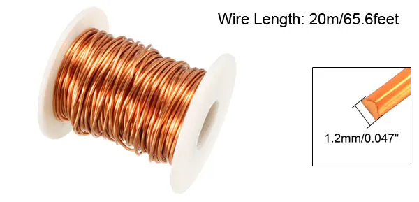 1.2mm Dia 65.6ft Uxcell 0,8 мм/1,0 мм/1,1 мм/1,2 мм/1,5 мм Dia 32,8 '/65,6' Длина эмалированный магнит Медный провод обмотки катушки, используемые для адаптера переменного тока - Цвет: 1.2mm Dia 65.6ft