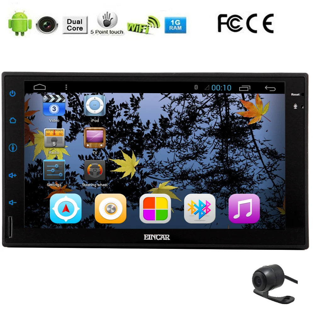 GPS музыке стерео 1080 P автомагнитолы Авто Android 5.1 автомобиль Радио Bluetooth Wi Fi OBD2 PC 4 core 2