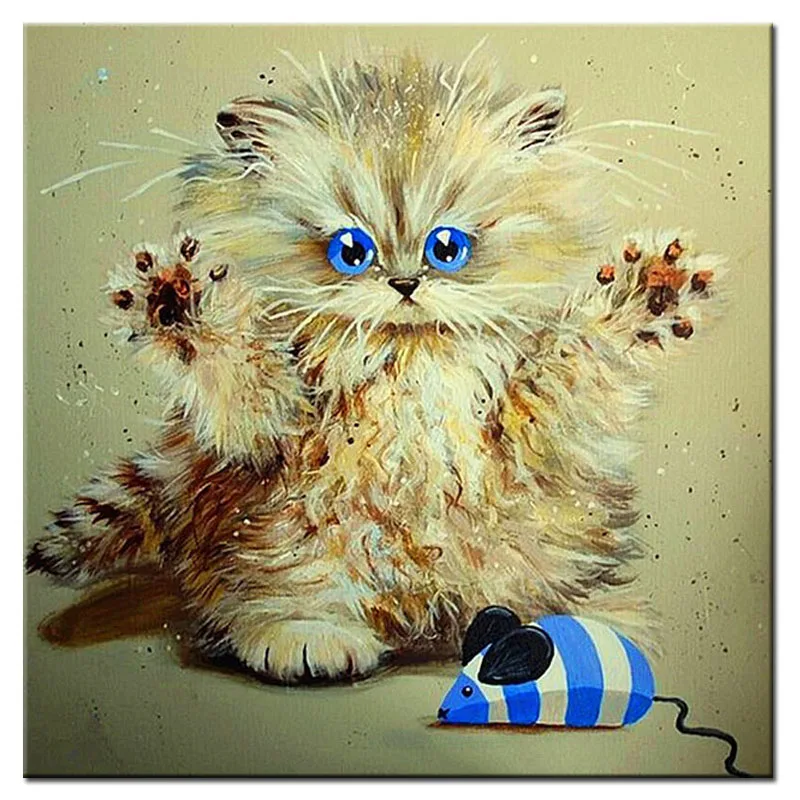 Алмазная 5D Вышивка крестиком в виде милого кота|diamond embroidery|5d diamondcat cross stitch |