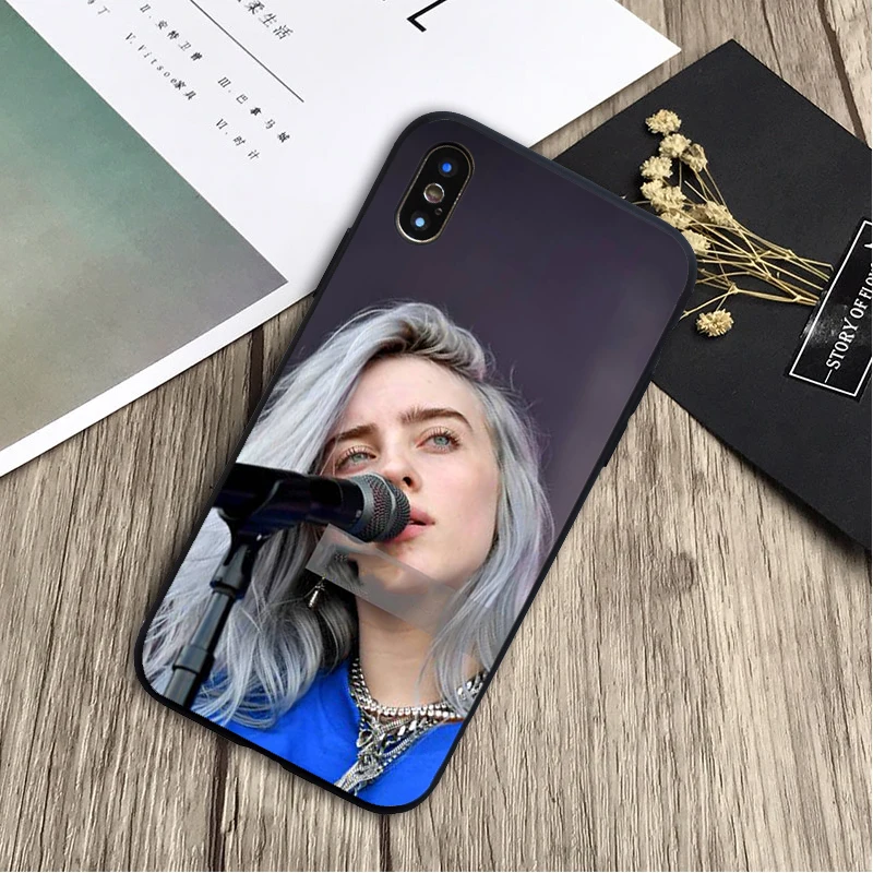Billie Eilish горячий музыкальный певец черный мягкий Силиконовый ТПУ чехол для телефона для iPhone 5 5C 5S SE 6 6plus 7 7plus 8 8plus X XS XR XS Max - Цвет: 18121405-7.jpg