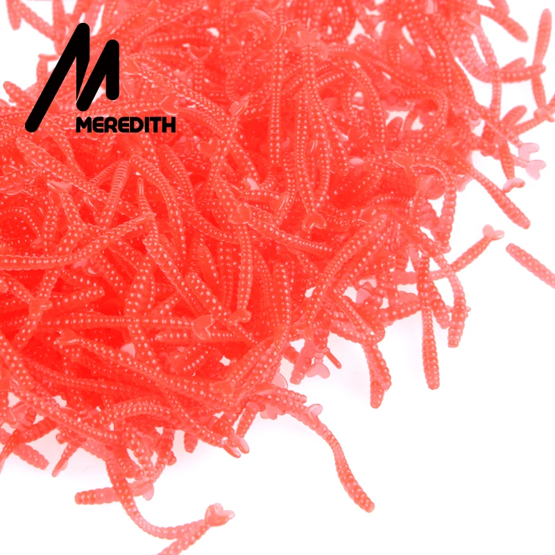 Meredith 200 шт. приманки в виде красного червя с запахом 2 см лидер продаж Мягкая