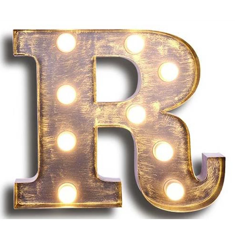 BOCHSBC железные буквы R лампы винтажный Бар Кафе рекламный щит Настенные