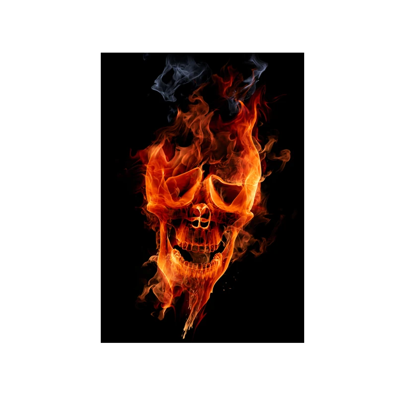 Flame Skeleton Separate Canvas Painting Home Decoration Poster Paintings For Living Room Bedroom Unframed | Дом и сад