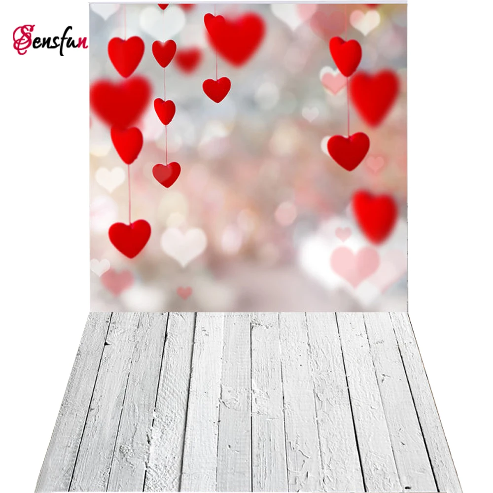 Фон для студийной фотосъемки на тему любви с деревянным полом свадебной День