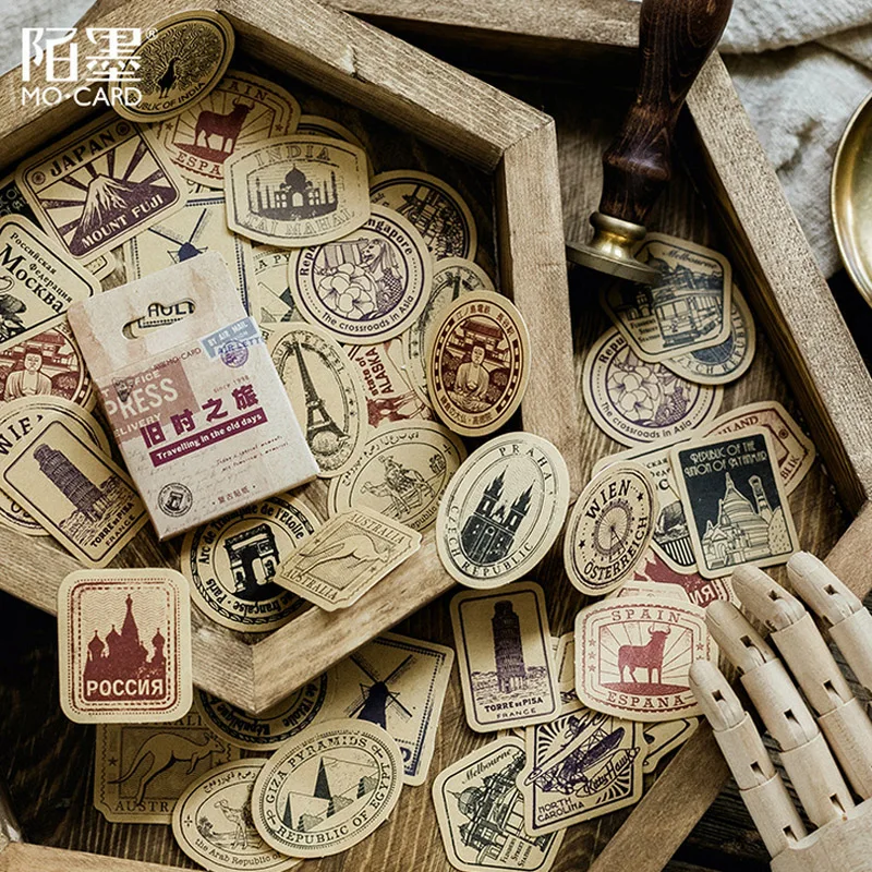 

45 Pcs/Box Vintage windmill building mini decoration paper sticker package DIY diary decoration sticker album scrapbooking